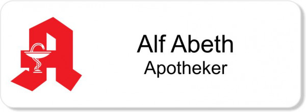 Apotheke - Namensschilder mit Apothekenlogo Apotheke - Namensschilder mit Apothekenlogo